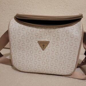 Guess Tan and Cream Logo Crossbody Bag